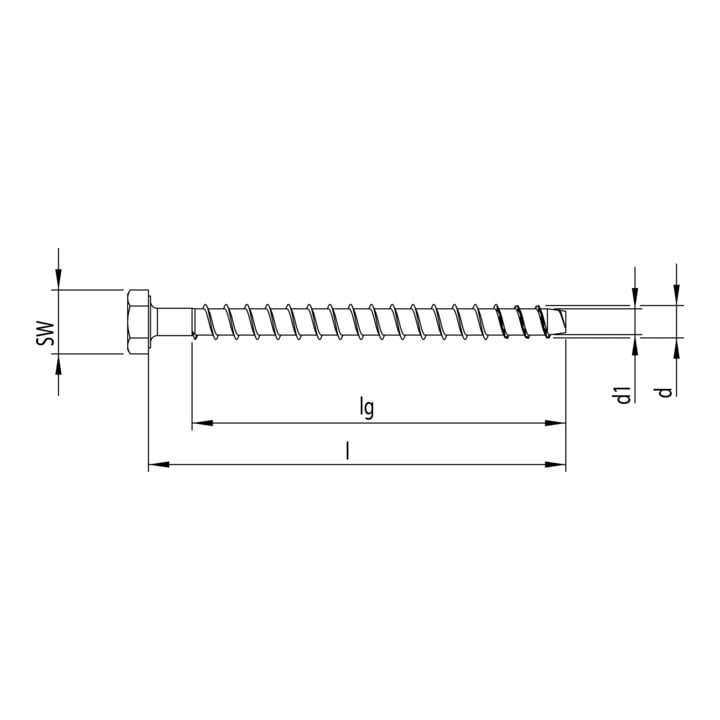 Heco MULTI-MONTI-plus S 16,0 x 80 Sechskantkopf A2K