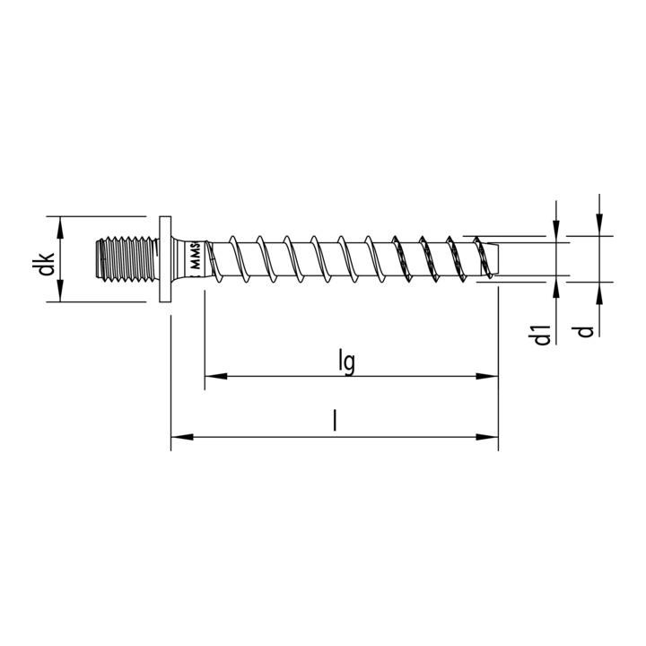 Heco MULTI-MONTI-plus V 7,5 x 80 Vorsteckanker Sechskantkopf A2K