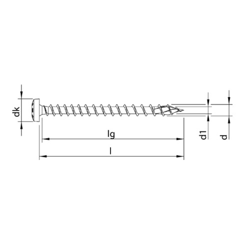HECO Rundkopf TOPIX-plus 4,5 x 35, T-Drive, Variables Vollgewinde, verzinkt blau, A3K