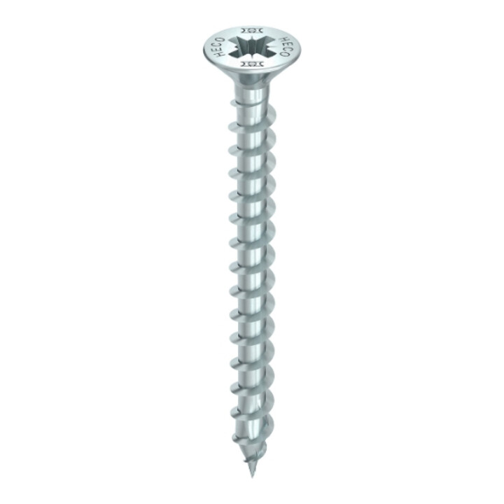HECO Senkkop TOPIX-plus 4,0 x 40 met freesgroeven, Pozi-Drive, variabel volledig draad, verzinkt blauw, A3K