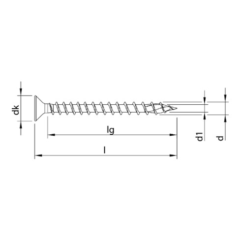 HECO Senkkopf TOPIX-plus 10,0 x 600, T-Drive, Vollgewinde, verzinkt blau, A3K