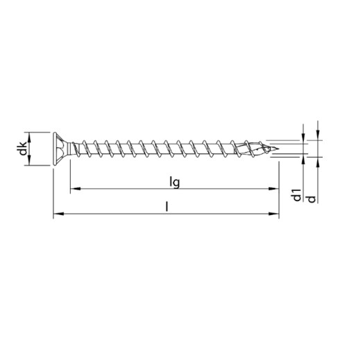 HECO Senkkopf TOPIX-plus 4,5 x 50 mit Frästaschen, HECO-Drive, HD-25, Variables Vollgewinde, verzinkt blau, A3K
