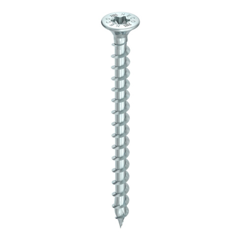 HECO Senkkopf TOPIX-plus 4,5 x 60 mit Frästaschen, HECO-Drive, HD-25, Variables Vollgewinde, verzinkt blau, A3K