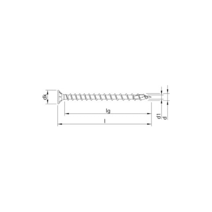 HECO Senkkopf TOPIX-plus 4,5 x 60 mit Frästaschen, HECO-Drive, HD-25, Variables Vollgewinde, verzinkt blau, A3K