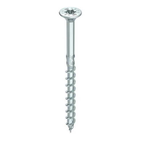 HECO Senkkopf TOPIX-plus 4,5 x 80 mit Frästaschen, HECO-Drive, HD-25, Teilgewinde, verzinkt blau, A3K