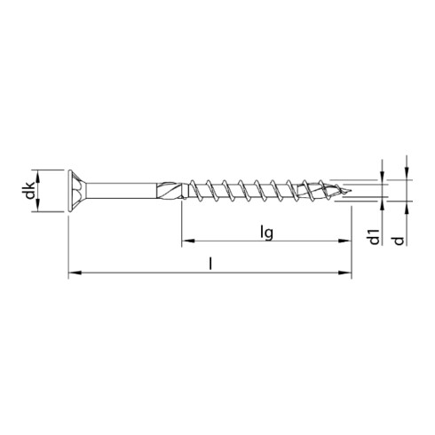 HECO Senkkopf TOPIX-plus 5,0 x 45 mit Frästaschen, HECO-Drive, HD-25, Teilgewinde, verzinkt blau, A3K