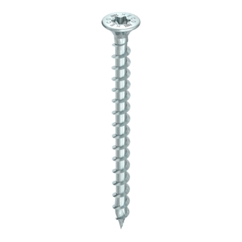 HECO Senkkopf TOPIX-plus 5,0 x 50 mit Frästaschen, HECO-Drive, HD-25, Variables Vollgewinde, verzinkt blau, A3K