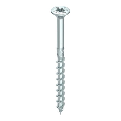 HECO Senkkopf TOPIX-plus 6,0 x 160 mit Frästaschen, HECO-Drive, HD-25, Teilgewinde, verzinkt blau, A3K
