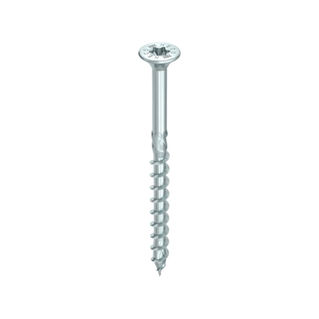 HECO Senkkopf TOPIX-plus 6,0 x 300 mit Frästaschen, HECO-Drive, HD-25, Teilgewinde, verzinkt blau, A3K