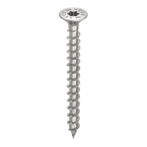 HECO Senkkopf TOPIX-plus mit Frästaschen A2 4,5 x 50, HECO-Drive, HD-25, Variables Vollgewinde, blank, gleitbeschichtet