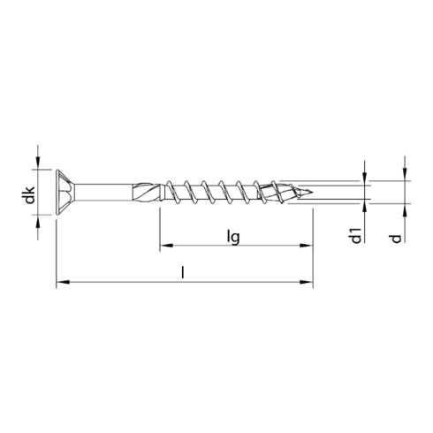 HECO Senkkopf TOPIX-plus mit Frästaschen A2 5,0 x 90, HECO-Drive, HD-25, Teilgewinde, blank, gleitbeschichtet