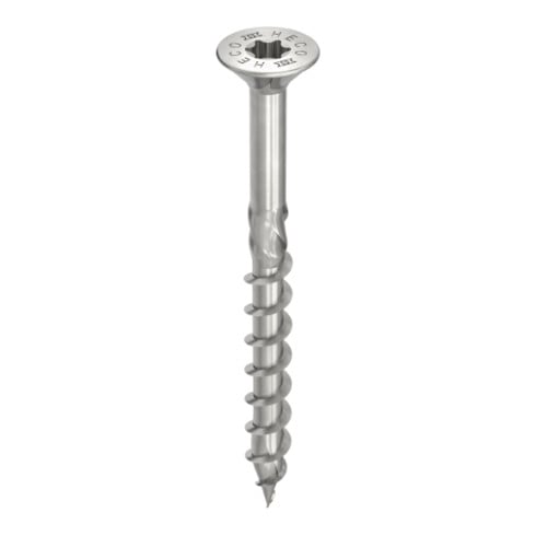 HECO Senkkopf TOPIX-plus mit Frästaschen A2 6,0 x 90, HECO-Drive, HD-25, Teilgewinde, blank, gleitbeschichtet