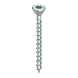HECO Senkkopf TOPIX-plus TCS mit Fräsrippen 60°, HECO-Drive, HD-30, Variables Vollgewinde, verzinkt blau, A3K