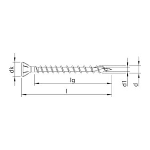 HECO Senkkopf TOPIX-plus TCS 5,0 x 80 mit Fräsrippen 60°, HECO-Drive, HD-30, Variables Vollgewinde, verzinkt blau, A3K