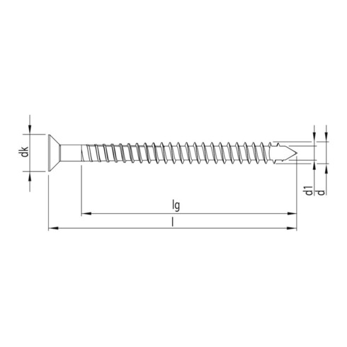 HECO Senkkopf WR-T 13,0 x 400, T-Drive, Vollgewinde, Durocoat DP1