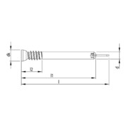 HECO Stabdübel WS-T, Zylindersenkkopf, T-Drive, UK-Gewinde, verzinkt blau, A2K, gleitbeschichtet-4