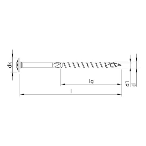 HECO Tellerkopf TOPIX-plus 6,0 x 280, T-Drive, T-25, Teilgewinde, verzinkt blau, A3K
