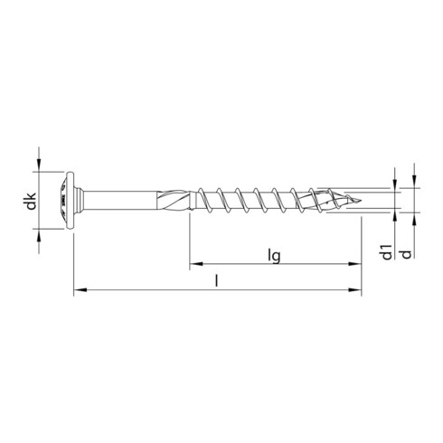 HECO Tellerkopf TOPIX-plus 8,0 x 120, T-Drive, Teilgewinde, verzinkt blau, A3K