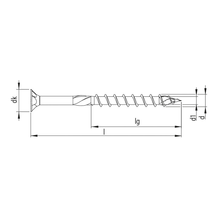 HECO-TOPIX 10,0 x 380, tête fraisée, T-Drive, FP, A2K, 50 pcs.