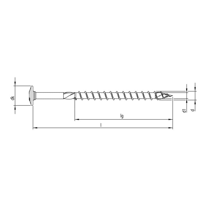 HECO-TOPIX 6,0 x 280, tête ronde large, T-Drive, FP, A2K, 100 pcs.