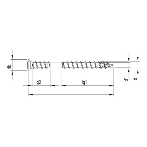 Heco TOPIX A2 Terrassenschraube Linsenkopf T-Drive UKG, Durchmesser 5mm