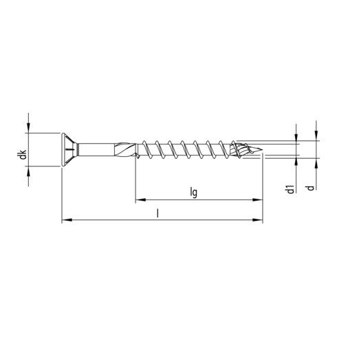 Heco TOPIX A4 Terrassenschraube Senkkopf T-Drive TG, Durchmesser 5 mm