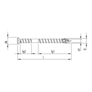 Heco TOPIX A4 5,0 x 60 Terrassenschraube Linsenkopf T-Drive UKG-3