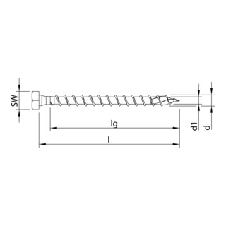 HECO-TOPIX-plus Sechskantkopf, Sechskant + T-Drive, VG, A3K