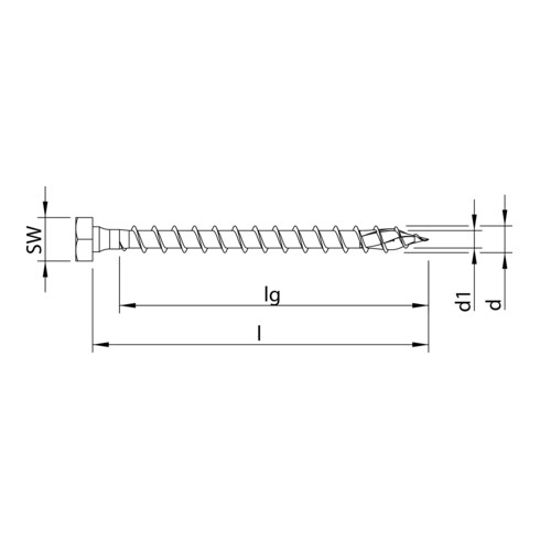 HECO-TOPIX-plus 10,0 x 60, Sechskantkopf, Sechskant + T-Drive, VG, A3K