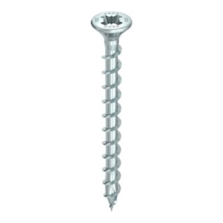 HECO-TOPIX-plus Vis de ferrure, tête fraisée avec poches fraisées, Pozi-Drive, filetage complet, zingué bleu, A3K