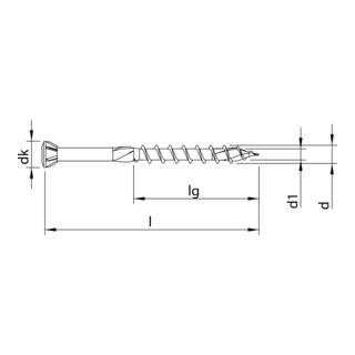 HECO-TOPIX-plus Vis pour baguette de verre, T-Drive, TG, A3K