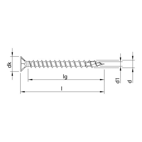 HECO-TOPIX-plus 4,0 x 16, tête fraisée, HECO-Drive, VVG, A2K 60372