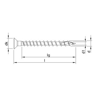 HECO-TOPIX-plus Tête fraisée + perçage tête, Pozi-Drive, VVG, A3K