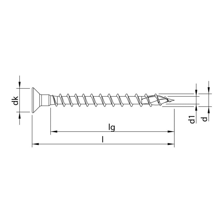 HECO-TOPIX-plus 4,5 x 25, Senkkopf + Kopfbohrung, Pozi-Drive, VVG, A3K 60609