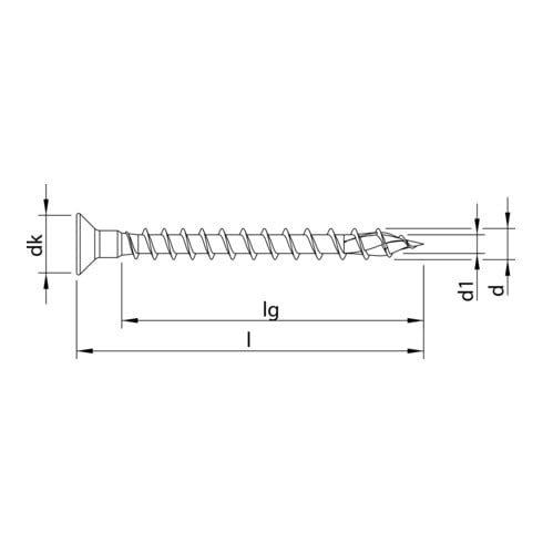 HECO-TOPIX-plus 5,0 x 60, Senkkopf + Kopfbohrung, Pozi-Drive, VVG, A3K