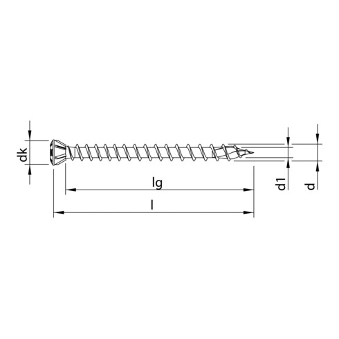 HECO-TOPIX-plus A2 3,5 x 60, vis pour planchers, tête fraisée bombée, T-Drive, FTV, 200 pcs. (HTP-S-FB-VFT-3,5x60/57)
