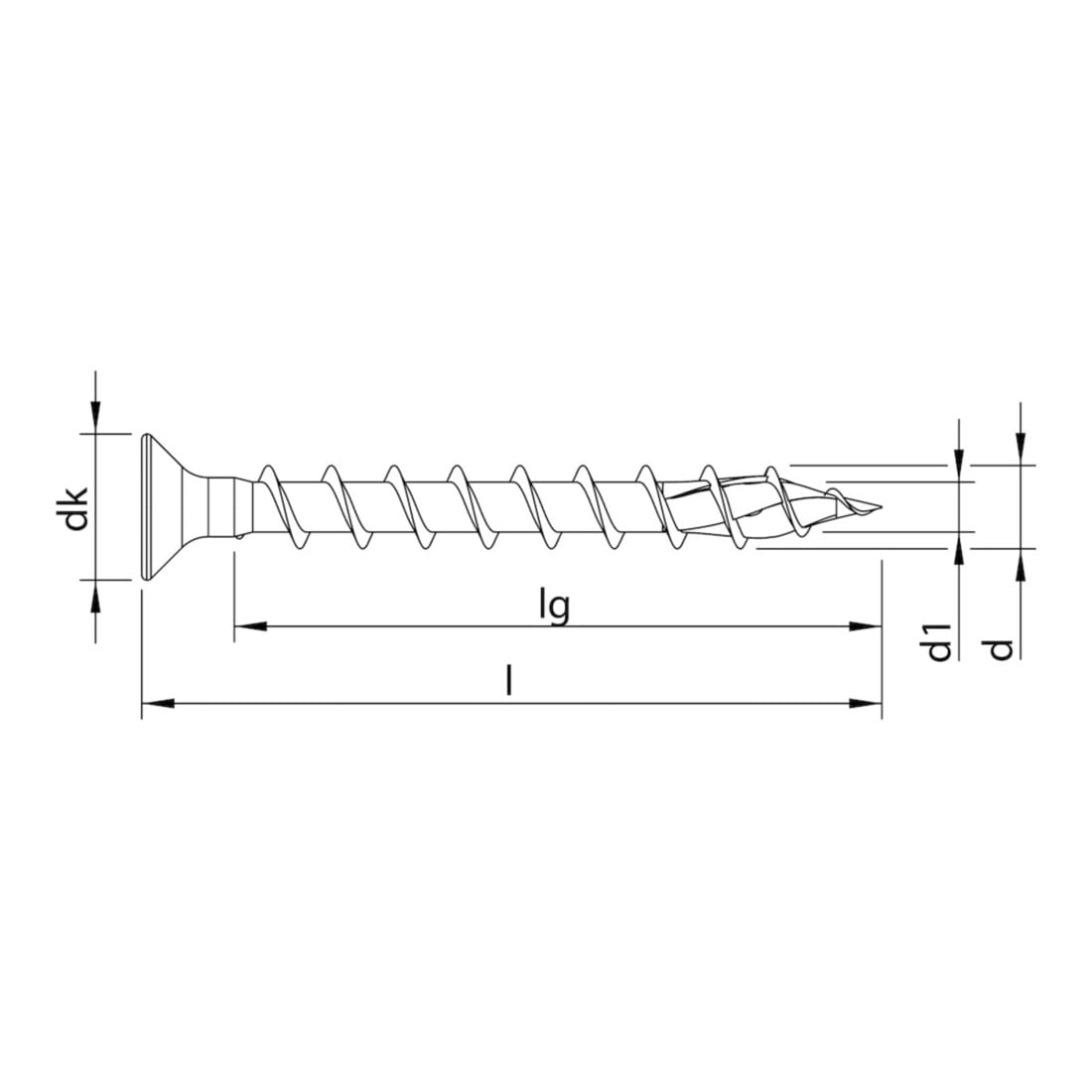 HECO-TOPIX-plus A2 4,5 x 40, Beschlagschraube, Senkkopf, Pozi-Drive, Variables Vollgewinde, blank, gleitbeschichtet