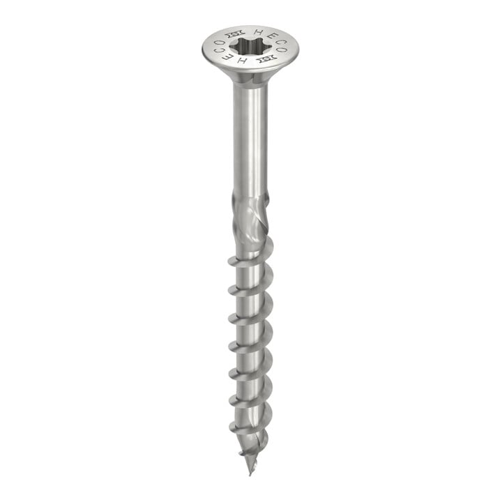 HECO Vis à tête fraisée TOPIX-plus avec poches d’usinage A2, HECO-Drive, HD-25, filetage partiel, brut, revêtement glissant