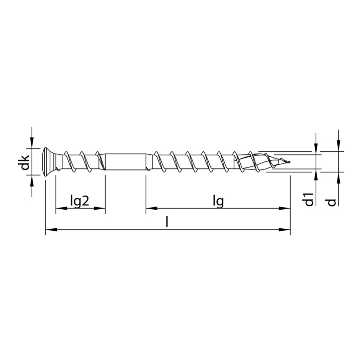 HECO-TOPIX-plus A4 5,0 x 60, Terrassenschr., Linsenkopf, HD, UKG