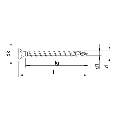 HECO-TOPIX-plus Beschlagschraube 3,5 x 30, Senkkopf mit Frästaschen, T-Drive, Vollgewinde, verzinkt blau, A3K