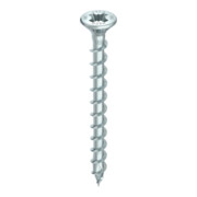 HECO-TOPIX-plus Beschlagschraube 3,5 x 40, Senkkopf mit Frästaschen, Pozi-Drive, Vollgewinde, verzinkt blau, A3K