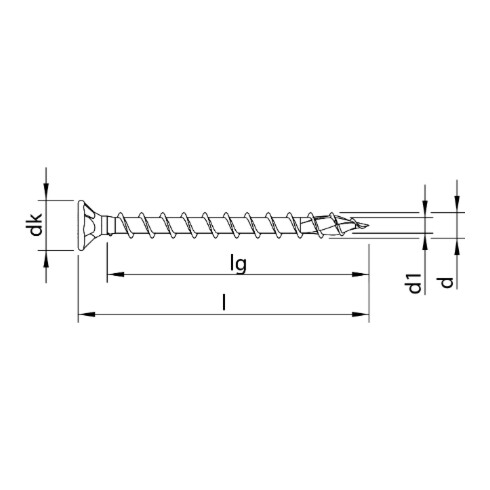 HECO-TOPIX-plus Beschlagschraube 3,5 x 40, Senkkopf mit Frästaschen, Pozi-Drive, Vollgewinde, verzinkt blau, A3K