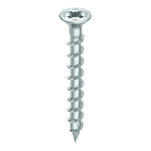 HECO-TOPIX-plus Beschlagschraube 4,5 x 40, Senkkopf, Pozi-Drive, Variables Vollgewinde, verzinkt blau, A3K