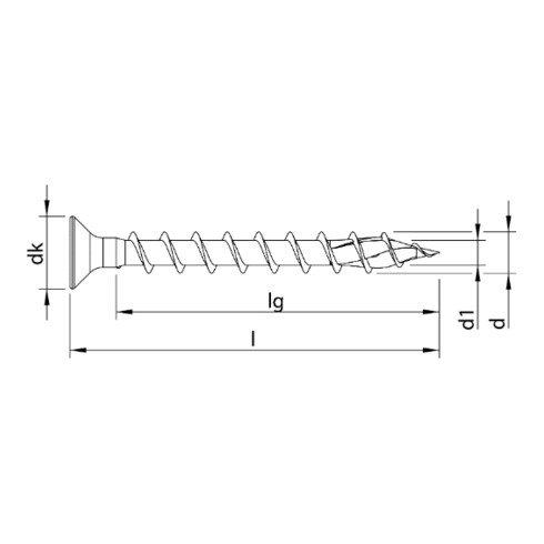 HECO-TOPIX-plus Beschlagschraube 4,5 x 40, Senkkopf, Pozi-Drive, Variables Vollgewinde, verzinkt blau, A3K