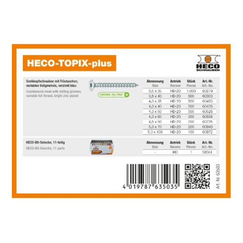 HECO-TOPIX-plus kit de démarrage "Menuisier"