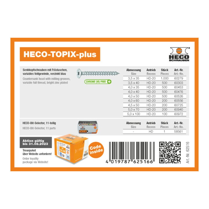 HECO-TOPIX-plus Profiset "Schreiner"