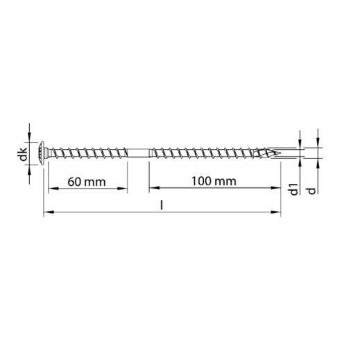 HECO-TOPIX-plus T Solar A2 8,0 x 180, Tellerkopf, T-Drive, UK-Gewinde, blank, gleitbeschichtet