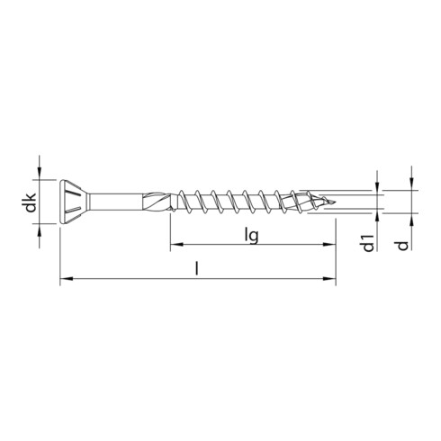 HECO-TOPIX-plus TCS 5,0 x 50, tête fraisée 60°, HD-30, FP, A3K, 200 pcs.