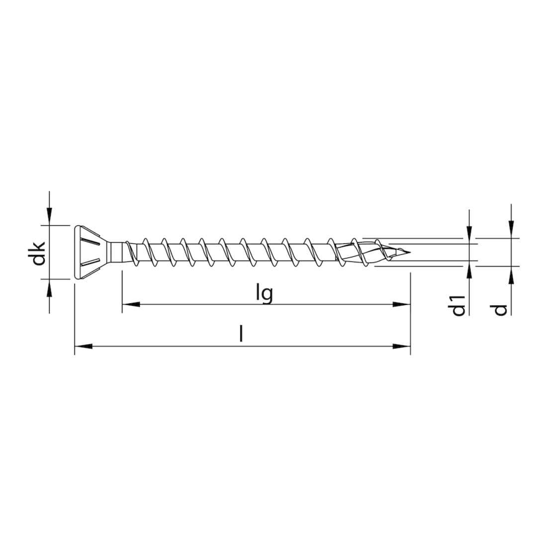 HECO Vis à tête fraisée TOPIX-plus TCS avec nervures de fraisage 60°, HECO-Drive, HD-30, filetage complet variable, zingué bleu, A3K