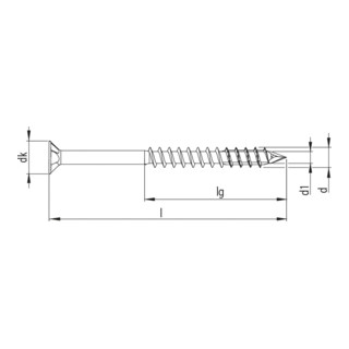 Heco UFIX MDF-Schraube Senkkopf Heco Drive TG A2K